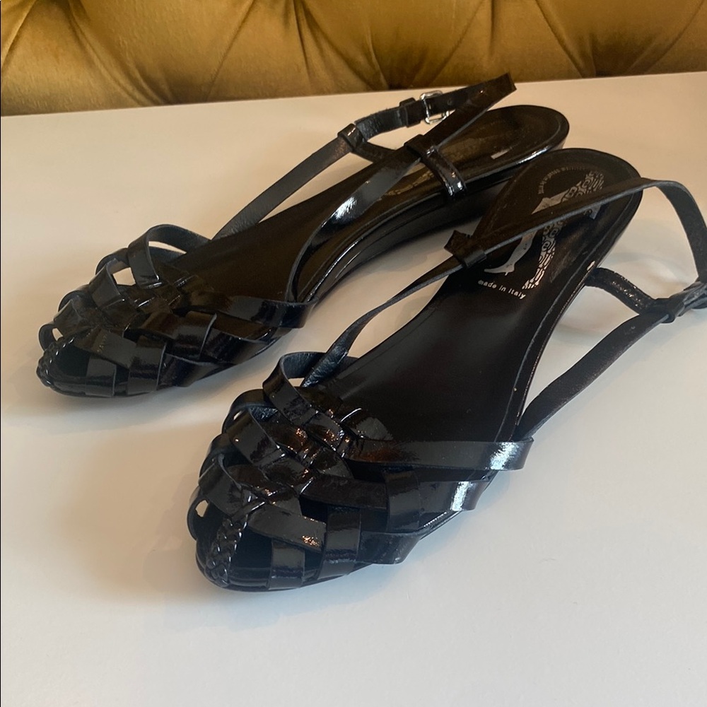 Belle by Sigerson Morrison Black Glossy Sandals